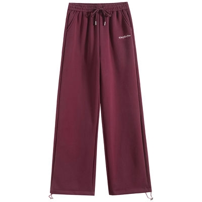 直筒松紧腰抽绳小个子九分运动裤