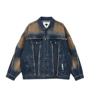 绫致MLMR春夏男女同款情侣装直筒做旧水洗牛仔外套牛仔裤套装