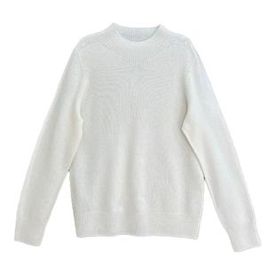 诗梦女装秋冬新款多色半高领羊毛毛衣立领宽松百搭无缝一体针织衫