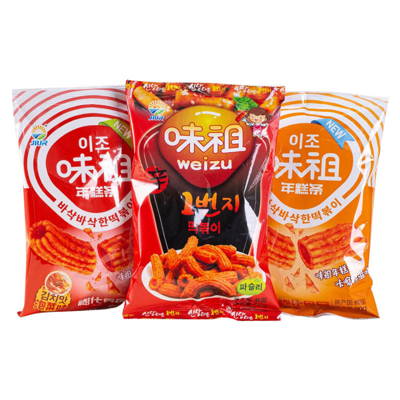 韩国进口食品九日味祖辣祖辣炒年糕条甜辣味膨化办公休闲零食小吃