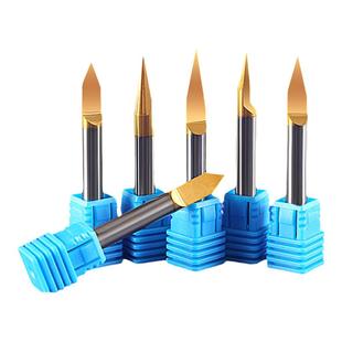 威特6mm钛涂层金属平底尖刀雕刻刀数控雕刻机刀头铁铜铝cnc刻字刀