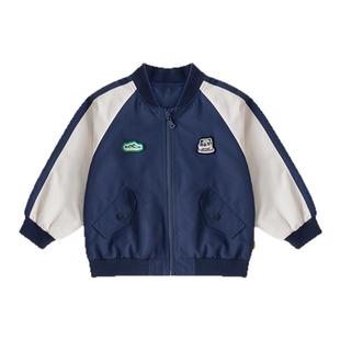 嘟嘟家宝宝棒球服男童夹棉外套春季儿童上衣春秋女童冬季衣服防水