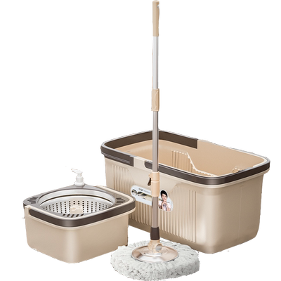 爱格旋转拖把杆通用拖布墩布带桶2025新款家用地拖一拖净甩免手洗