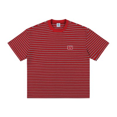 TGWALL重磅纯棉红白条纹T恤