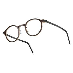 林德伯格1823复古圆形手工牛角钛合金1818镜框眼镜架近视眼镜1828