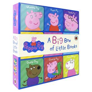 英文原版 Peppa Pig A Big Box of Little Books 小猪佩奇手掌纸板书9册礼盒装 0-2岁幼儿园宝宝英语早教启蒙绘本 粉红猪小妹故事
