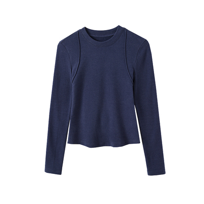 晶咕白标DADATATA经典极简纯色德绒T恤秋冬新款大码打底衫上衣