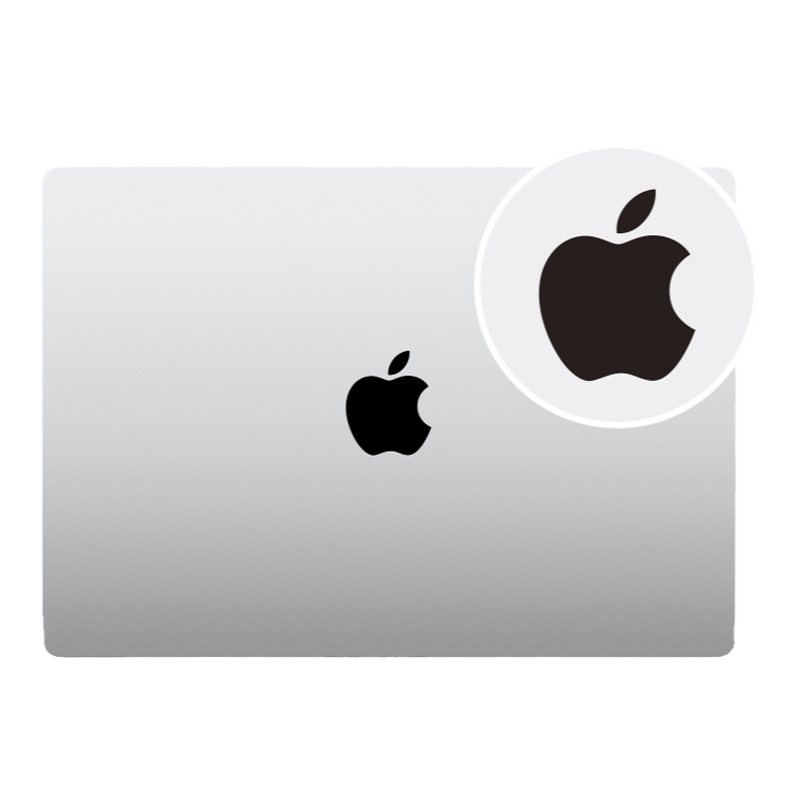 艺贴进口铸造级带导气槽 黑色 适用苹果电脑Macbook Air/Pro logo保护贴纸防指纹遮瑕极简装饰无痕 一份2