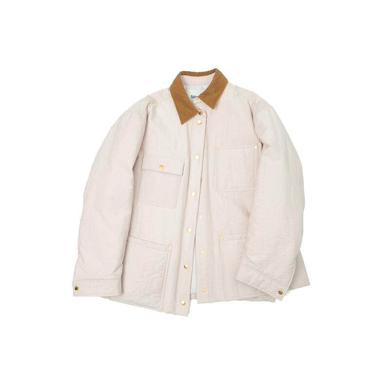fafamoon设计师品牌 冬季时尚灯芯绒领宽松工装棉服保暖外套女