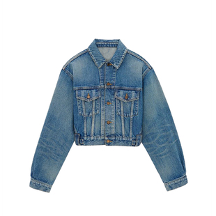 古力娜扎同款蓝色水洗牛仔外套女秋新款复古百搭宽松显瘦短款上衣