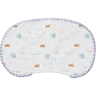 十月结晶新生婴儿枕巾云片枕头宝宝纱布平枕防吐奶吸汗透气纯棉