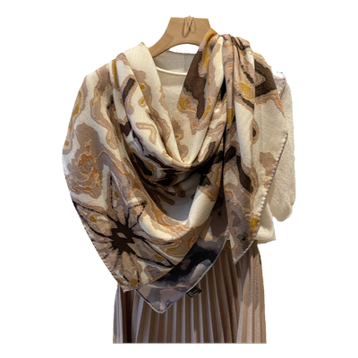 高叶同款羊毛大方巾冬季披肩两用