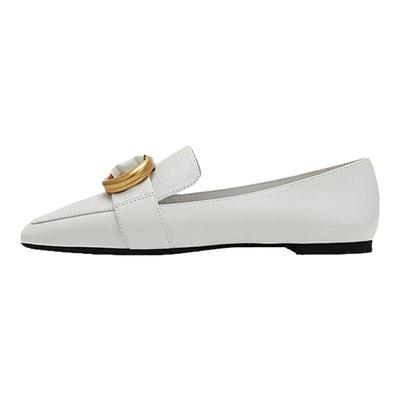 露娜方头平底英伦乐福鞋女