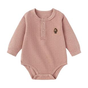 【清仓】babylove婴儿包屁衣秋冬宝宝三角哈衣爬服弹力微绒睡衣