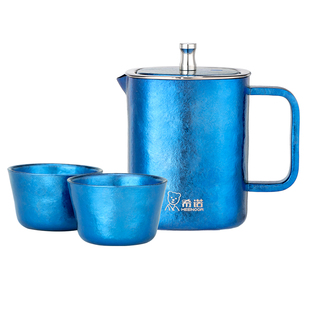 希诺纯钛养生保温壶家用功夫茶具套装礼盒过滤泡花茶壶茶杯泡茶壶