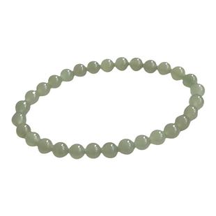 和田玉晴水手串配黄金6mm圆珠天然冰底晴水女款单圈手链DIY送证书