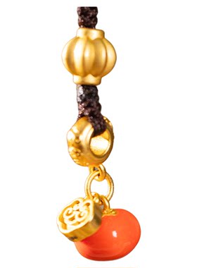 朱炳仁铜好柿常伴挂件书包配饰钥匙链中式送礼钥匙扣柿子事事如意