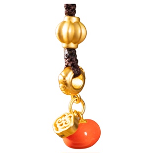 朱炳仁铜好柿常伴挂件书包配饰钥匙链中式送礼钥匙扣柿子事事如意