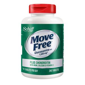 美国Schiff Move Free高钙氨糖软骨素钙片维D成人中老年人240粒健康养生，可领45元营养健康优惠券