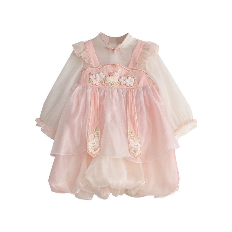 贝优可春夏女童洛丽塔汉服短裙