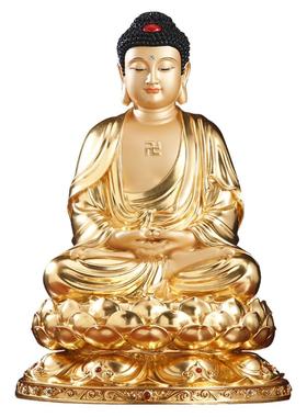 纯铜贴金释迦牟尼佛像摩尼佛坐像