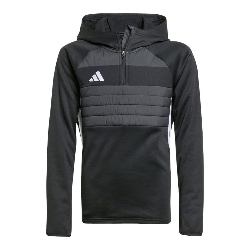 adidas阿迪达斯男大童足球运动训练半拉链连帽套头衫卫衣JN9474