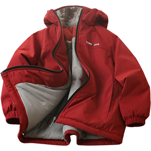 儿童大豆棉轻棉服2025冬季男童夹棉加厚冲锋衣外套中大童保暖棉衣