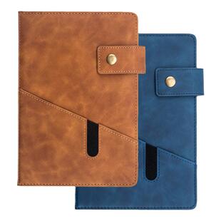 笔记本子商务记事本套装加厚本子工作超厚会议记录本办公用品笔记本子文艺精致简约带扣黑色记事本定制印LOGO