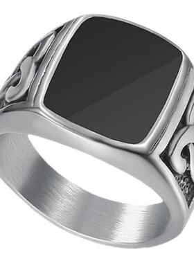 维京人钛钢复古同心结男士戒指