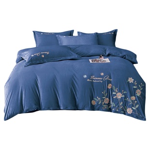 冬季加厚牛奶绒床上四件套刺绣2025双面蚕丝绒珊瑚绒被套床单保暖