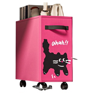 办公室桌下收纳筐工位神器书包收纳柜带轮小推车书桌整理置物架