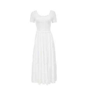 v区绫致Vero Moda连衣裙女25春波浪圆领多材质拼接连衣裙浪漫