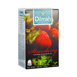 Dilmah迪尔玛F草莓红茶20袋泡茶 锡兰红茶茶包 果茶茶包 水果茶包
