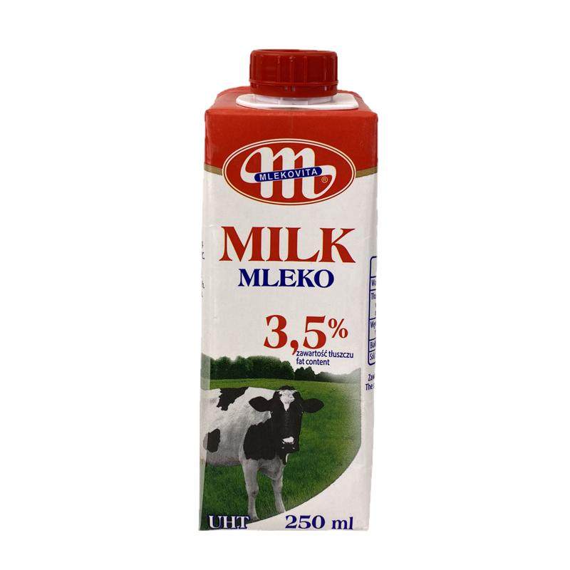 波兰进口MLEKO乐口超高温灭菌全脂牛奶250ML*12瓶 原装进口纯牛奶