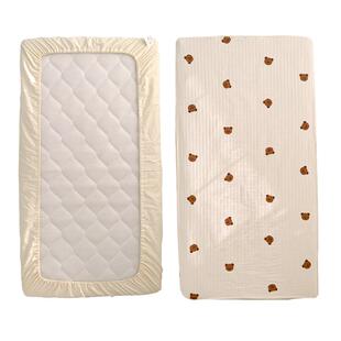 婴儿床床笠a类纯棉宝宝幼儿园专用床垫罩夏季纱布儿童拼接床床单