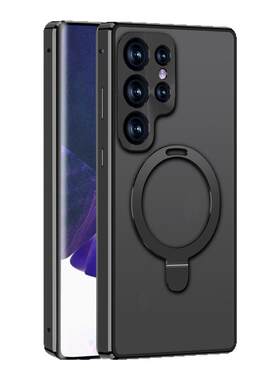 适用三星Galaxy s25ultra手机壳万磁王金属磁吸MagSafe折叠支架套