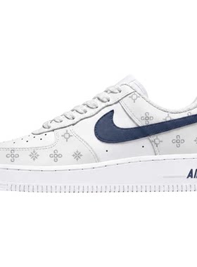 【定制球鞋】NikeAirForce1空军一号手绘DIY蓝花序 情侣低帮 板鞋