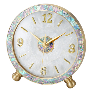 座钟客厅家用桌件时钟轻奢大气坐钟欧式黄铜钟表摆件静音台钟1028