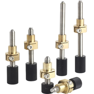 可锁紧细牙螺杆微动调整器精密旋转促动器微动手轮调节球/平端头