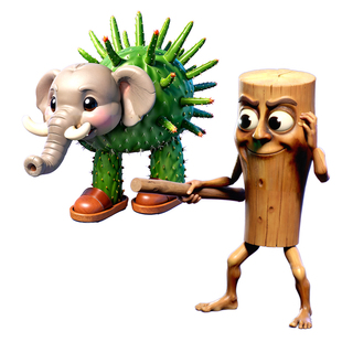 国外ai山海经融合怪创意拼图积木益智玩具木棍人手办模型摆件套装