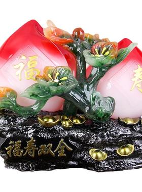 寿桃摆件桃子贺寿家用送长辈父母老人生日礼物品福寿双全安康祝寿