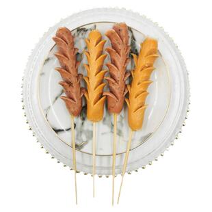 开花麦穗肠黑椒脆骨热狗肠火腿串烧烤油炸食材家庭商用冷冻半成品