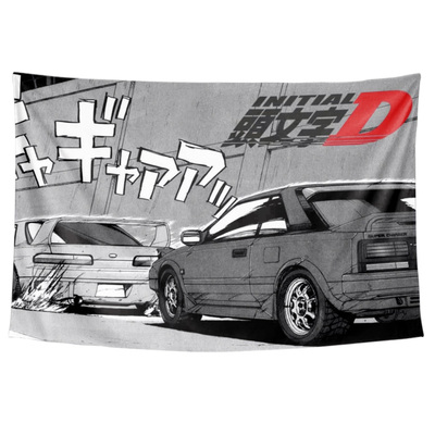 头文字D动漫Initial D漫画JDM赛车漂移粉丝装饰背景布海报挂布毯
