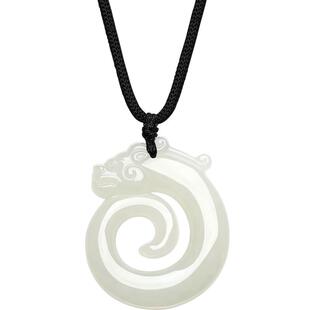 周六福和田玉吊坠男女如意龙环玉坠白玉石挂件官方正品情人节