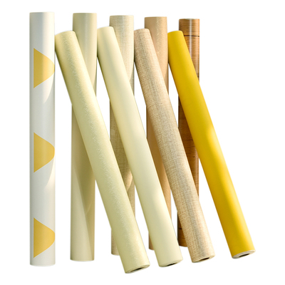 黄色墙纸自粘防水温馨暖色浅黄色