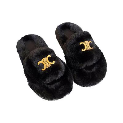凯旋门秋冬毛毛厚底拖鞋毛绒暖拖