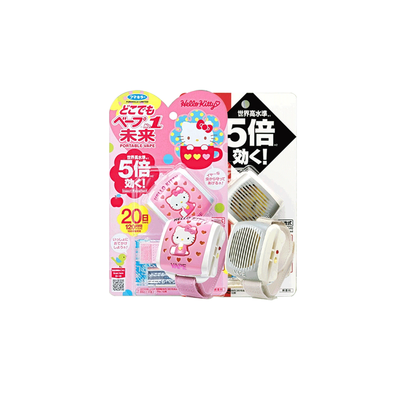 日本VAPE未来HelloKitty驱蚊手表儿童便携式手环户外自带电池
