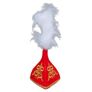 新疆哈萨克族舞蹈演出帽子民族特色羽毛头饰女孩六一儿童表演花帽