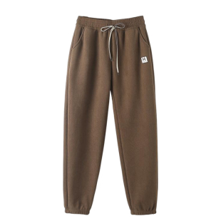 妈妈裤子春秋中老年女裤加绒加厚中年女冬束脚裤高腰休闲外穿长裤