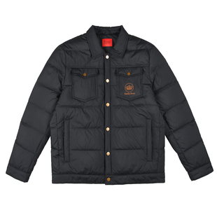 雷迪波尔男装轻薄羽绒服2023秋冬新款翻领多袋工装纯色鸭绒外套男